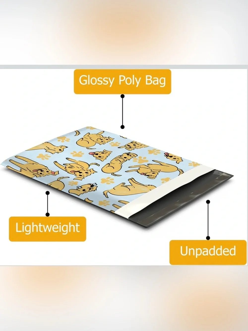 *Buy Now* 50 (10 X 13) Dog Pattern Poly Mailers